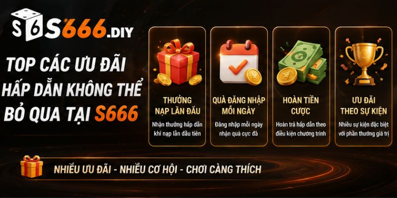 Top các ưu đãi hấp dẫn không thể bỏ qua tại S666